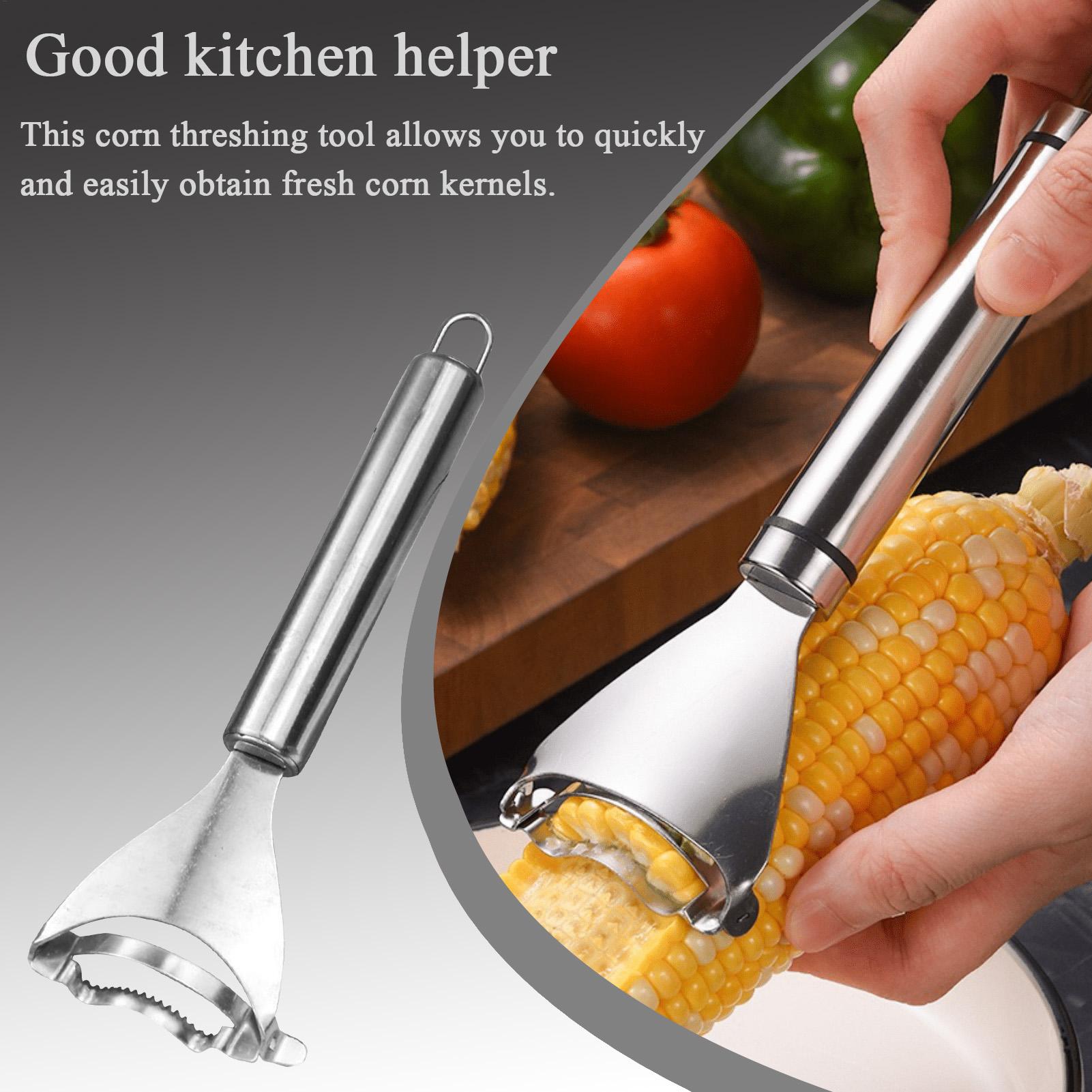 Kitchen Gadgets For Chefs - 人間工学に基づいたハンドル付きコーンピープラー、コーンストリッパーツール、ステンレス製コブスクレーパー、ママシェフのためのキッチンガジェット