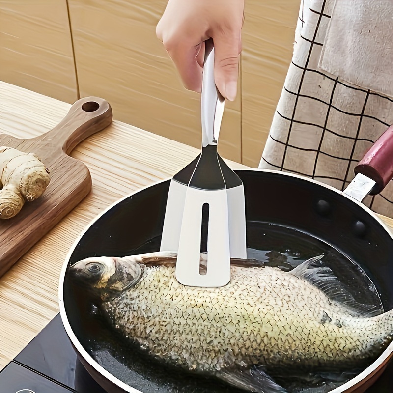 Kitchen Gadgets And Utensils - 1/3pc ステンレス鋼のスパチュラとクランプ付きピクニックバーベキュークリップトング多機能調理ツール魚ステーキを揚げるためのキッチン用品