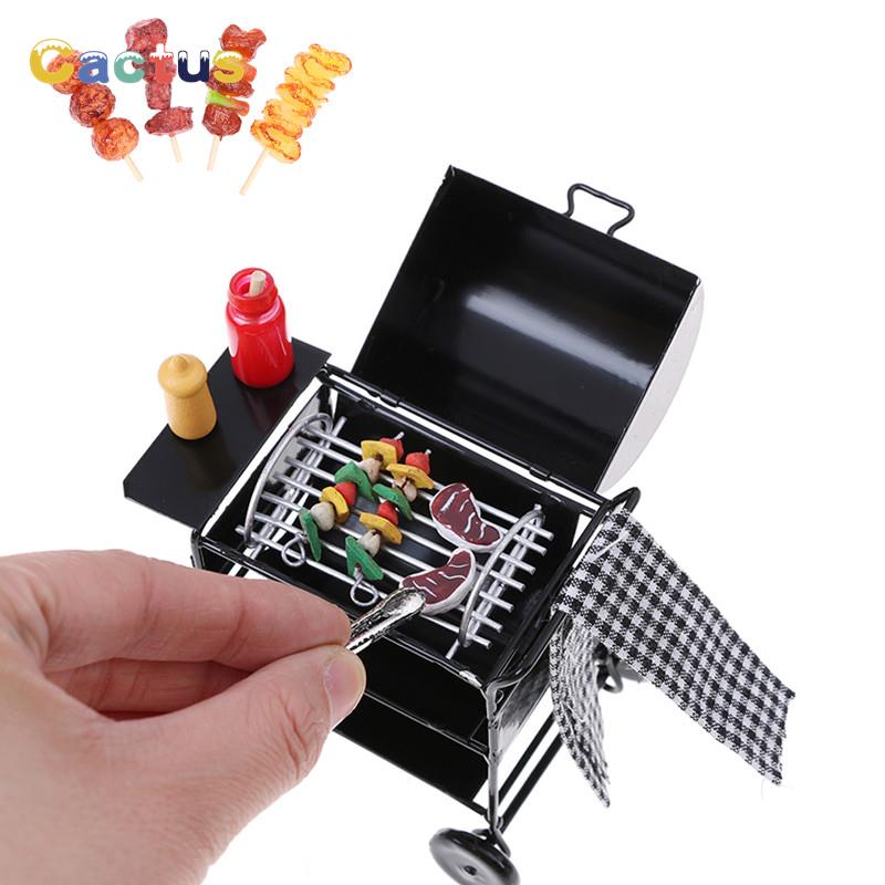 Kitchen Gadgets And Toys - 1セットミニかわいいバーベキュー食品グリルミニチュアため1/12スケールドールハウスガジェットキッチン食品家具ドールハウスのための子供のおもちゃ