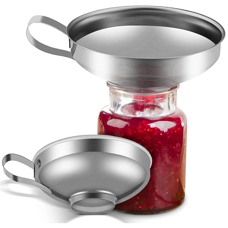 Kitchen Gadgets Popular - 非常に人気のある2サイズステンレス製広口キャニングファンネル、サラダドレッシング液体ファンネルホッパーフィルターキッチンツールガジェット