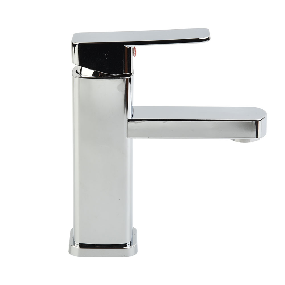 Kitchen Gadgets Mixer - 浴室の蛇口 温水と冷水の混合栓 ブラック/クローム デッキマウント式洗面台 浴室キッチンシンクの蛇口 スクエアウォッシュベイスンタップ