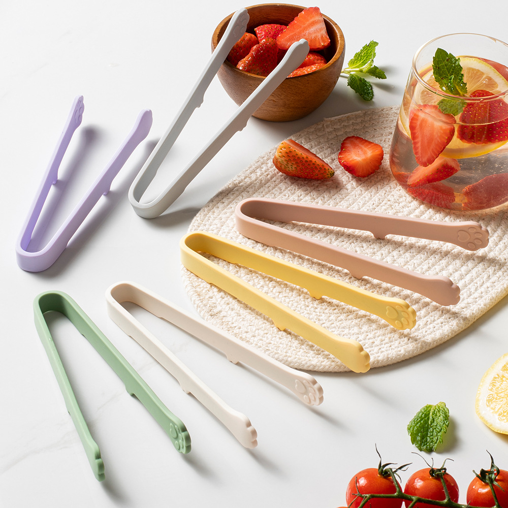 Kitchen Gadgets Everyone Needs - かわいい猫の足シリコンフードトングマルチカラー食品グレードのキッチンガジェットフルーツサラダアイスキューブ実用的なキッチンアクセサリー