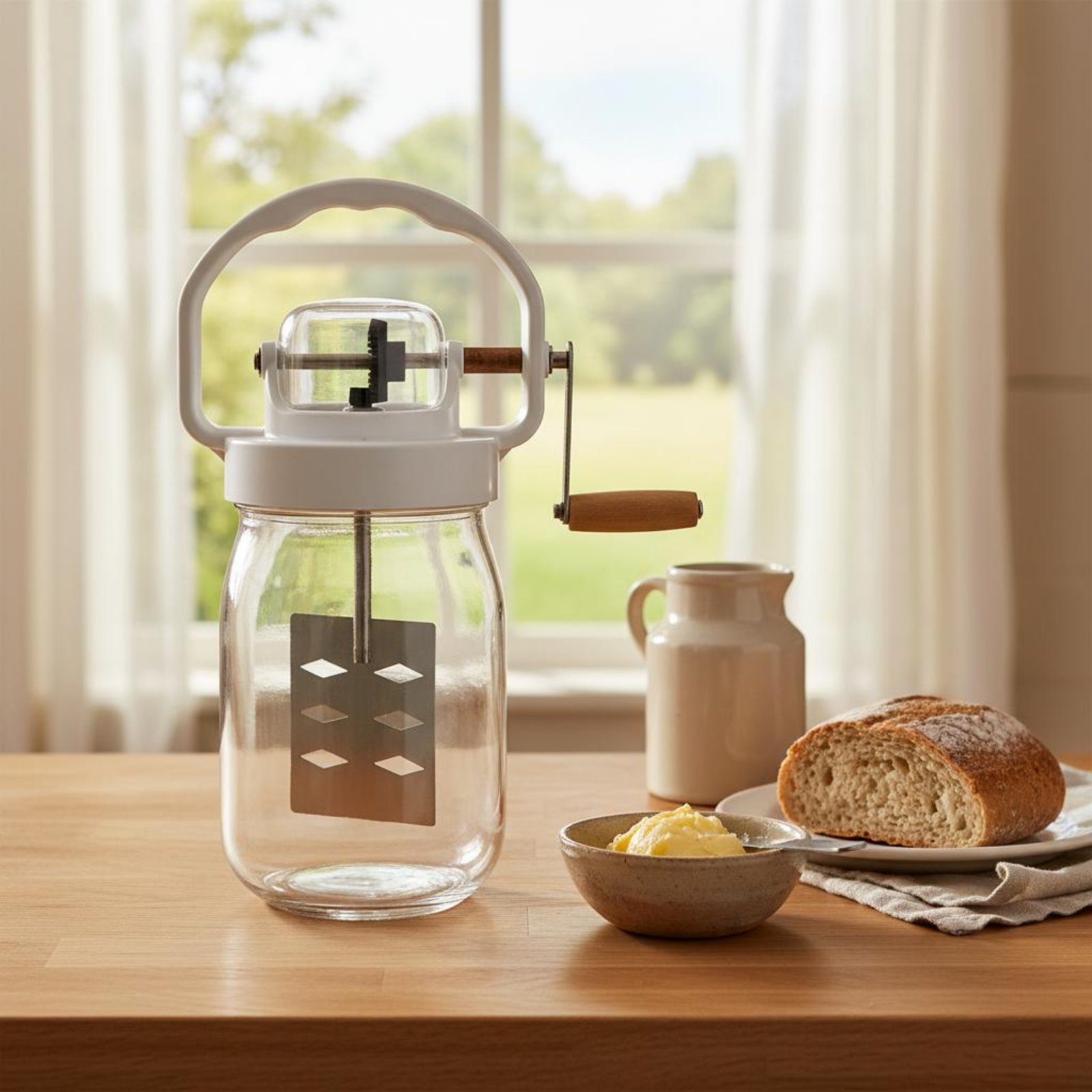Kitchen Gadgets Mixer - 手動バターチャーン 簡単洗浄 ハンドクランクバタージェネレーター キッチン用品 ラスティックデライト キッチンガジェット