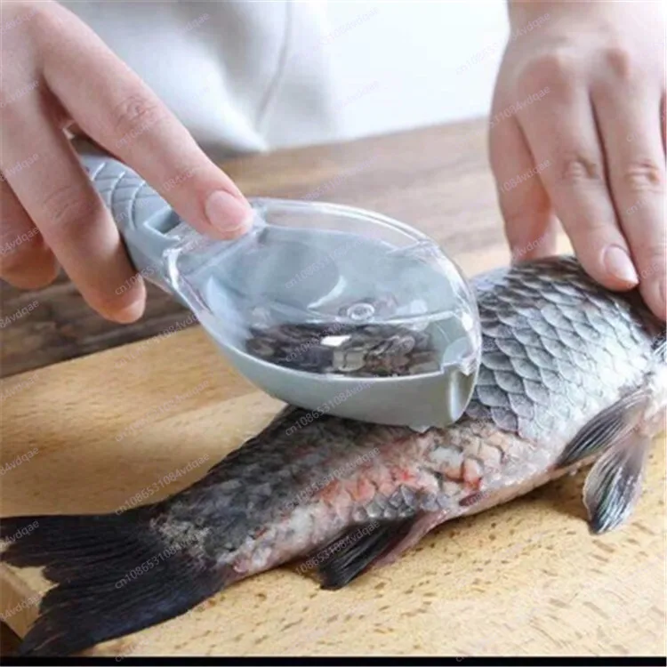 Kitchen Gadgets Popular - 人気の魚の鱗取り器（カバー付き）、プラスチック製手動魚の鱗取り器、家庭用キッチン魚の鱗除去ガジェット