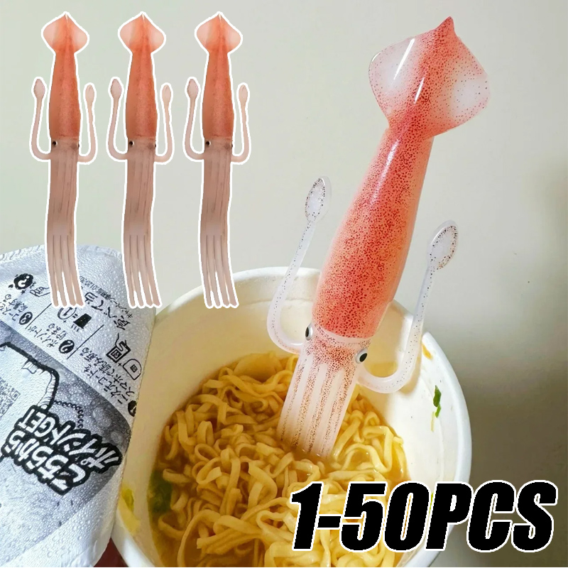 Kitchen Gadgets And Utensils - 1-50 個のタコをテーマにしたフードフォーク、風変わりな日本のデザインの器具、フルーツ、デザート、麺用、ユニークなキッチンガジェット