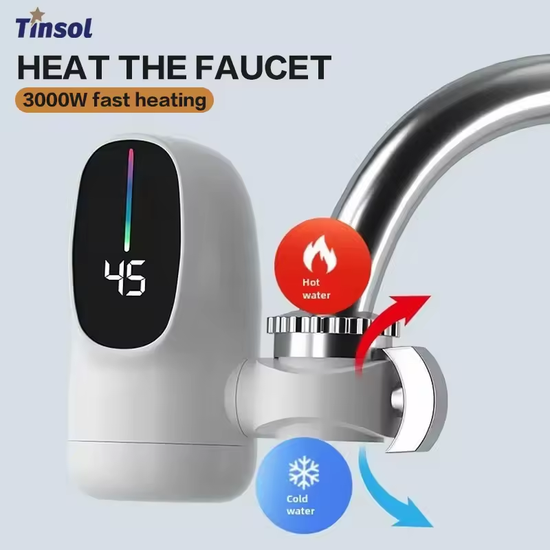 Kitchen Gadgets Mixer - 110V 高速加熱電気ヒーター蛇口省エネ温冷ミキサーインスタントデジタルディスプレイ温水タップキッチンバスルーム用