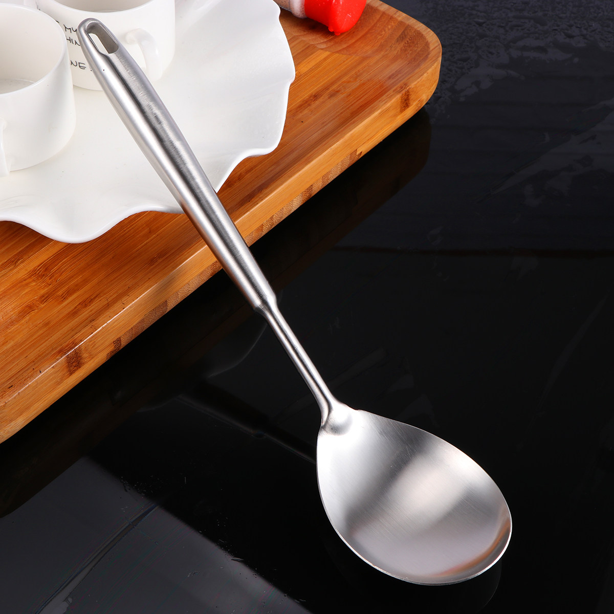 Kitchen Gadgets And Utensils - ステンレス製調理器具セット、しゃもじ、耐久性、食器洗い機対応、人間工学に基づいたグリップ、光沢のある防錆キッチンガジェット