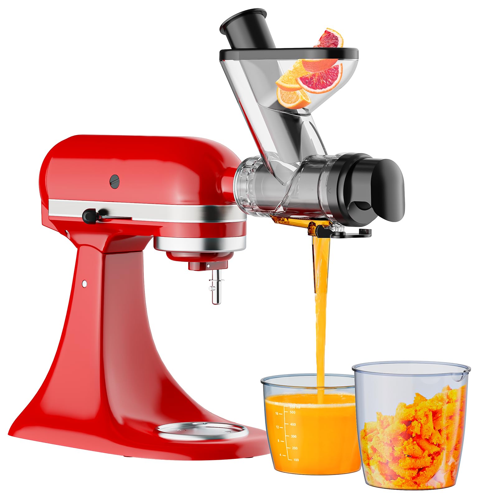 Kitchen Gadgets Mixer - キッチンエイドスタンドミキサー用咀嚼式ジューサーアタッチメント、デュアルフィードシュート付き低速コールドプレスジューサーマシン