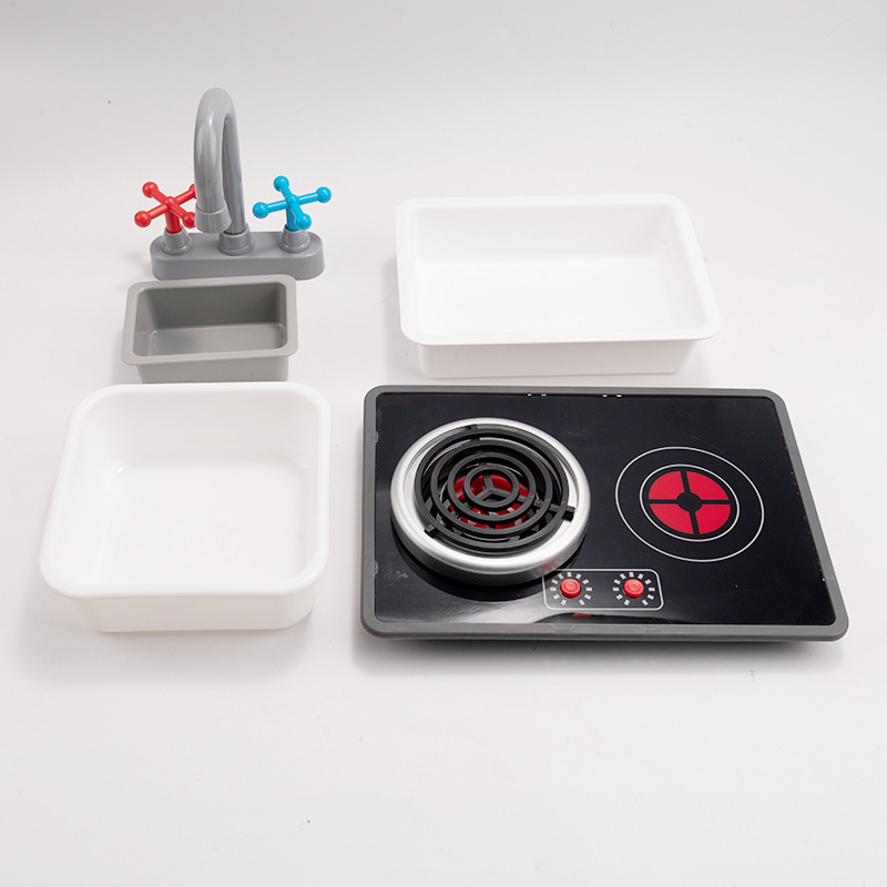 Kitchen Gadgets And Toys - 子供用シミュレーションIH調理器パネル木製キッチンおもちゃアクセサリー音声インタラクティブごっこ遊び教育ツール