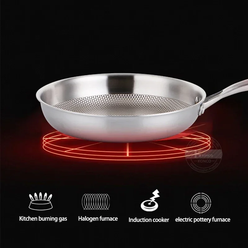 焦げ付き防止フライパン、304ステンレス鋼フライパン、卵ステ - Cast Iron Skillet のレビューと価格