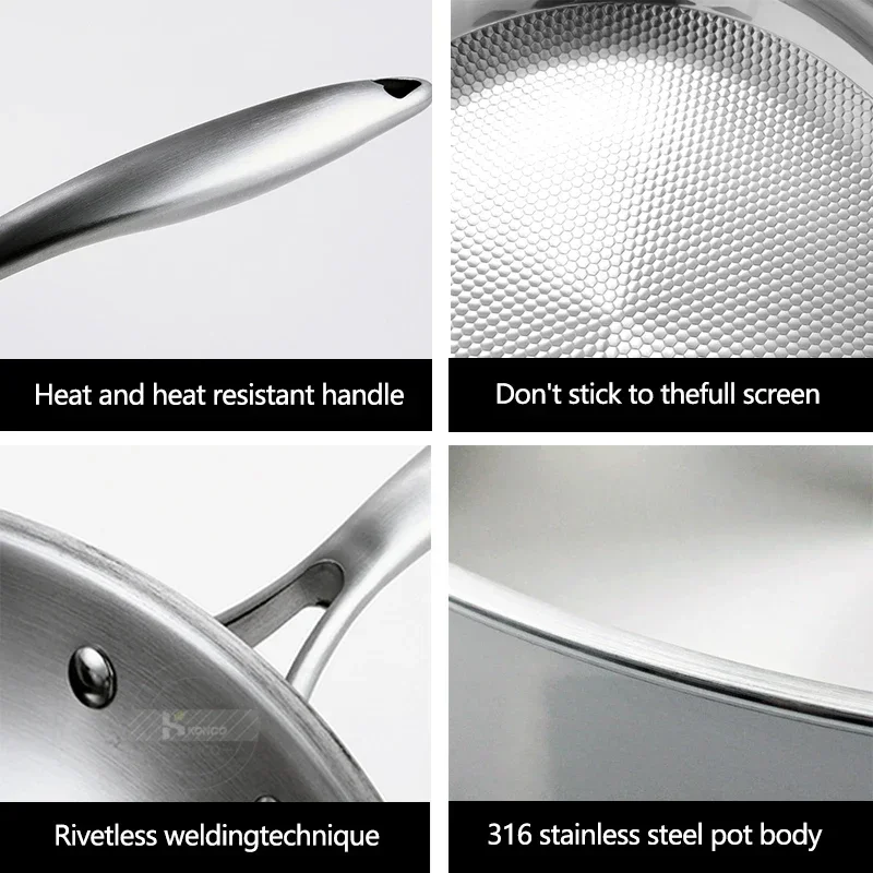 焦げ付き防止フライパン、304ステンレス鋼フライパン、卵ステ - Cast Iron Skillet のレビューと価格
