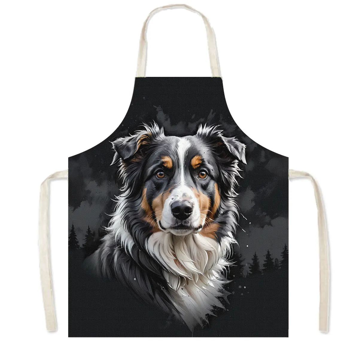 カラフルな犬の肖像画キッチンエプロン - 面白い動物グラフィ - Kitchen Gadgets For Women のレビューと価格