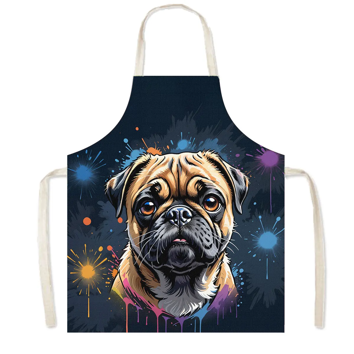 カラフルな犬の肖像画キッチンエプロン - 面白い動物グラフィ - Kitchen Gadgets For Women のレビューと価格
