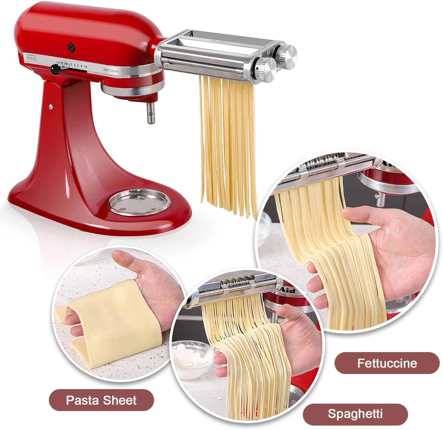キッチンエイドミキサー3-in-1パスタローラーカッターアタ - Kitchen Gadgets Mixer のレビューと価格
