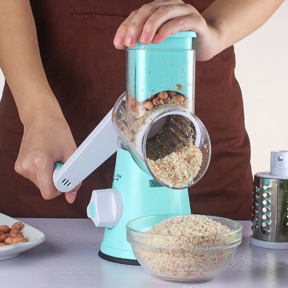 ロータリーフードスライサー、チーズおろし器、果物と野菜のシュ - Cheese Grater Box のレビューと価格