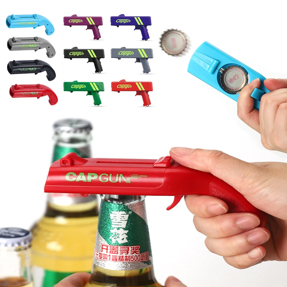 キャップガンビールオープナーボトルフライングキャップランチャ - Kitchen Gadgets And Toys のレビューと価格