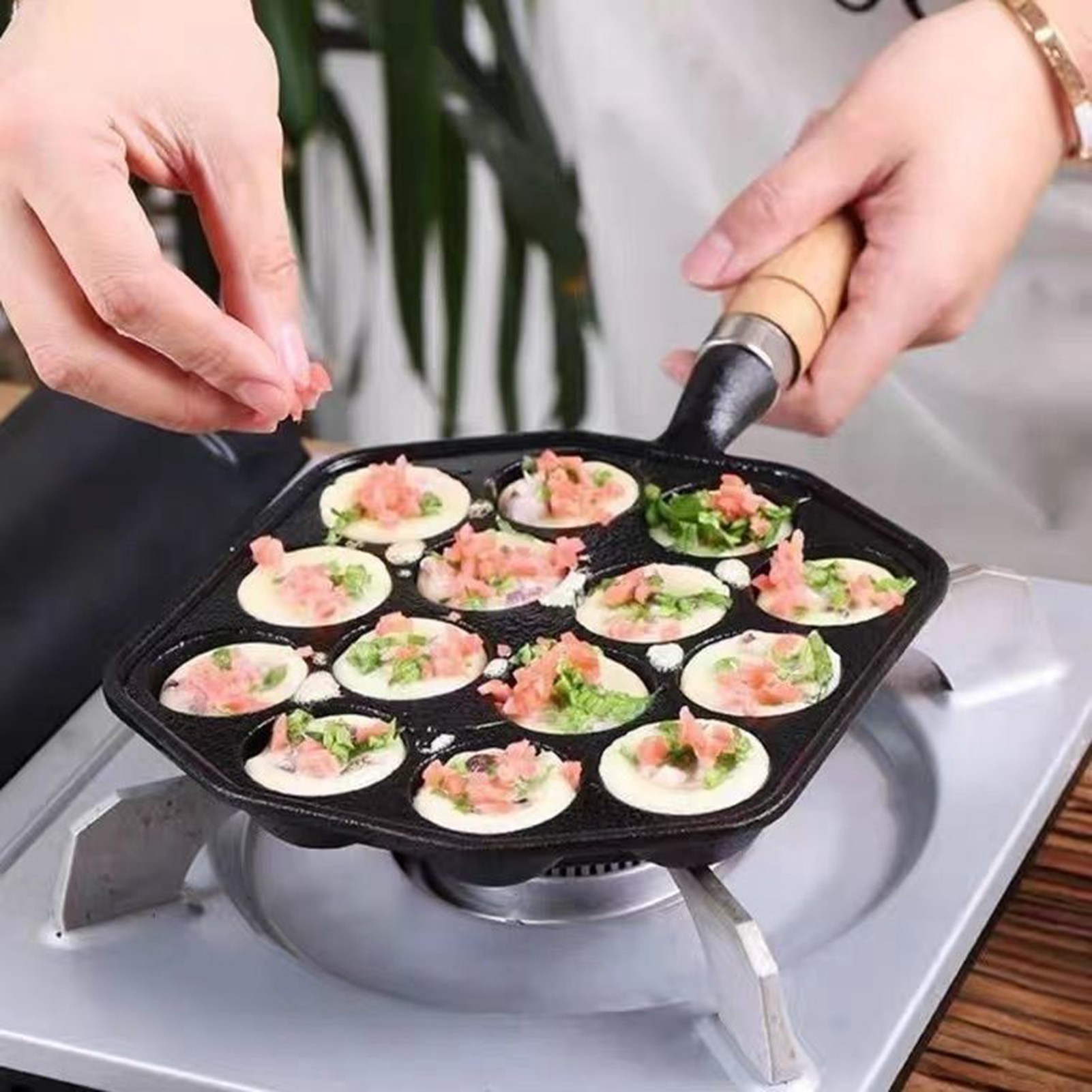 取り外し可能なハンドル付きの焦げ付き防止の鋳鉄鍋,タコ,肉用 - Cast Iron Skillet のレビューと価格