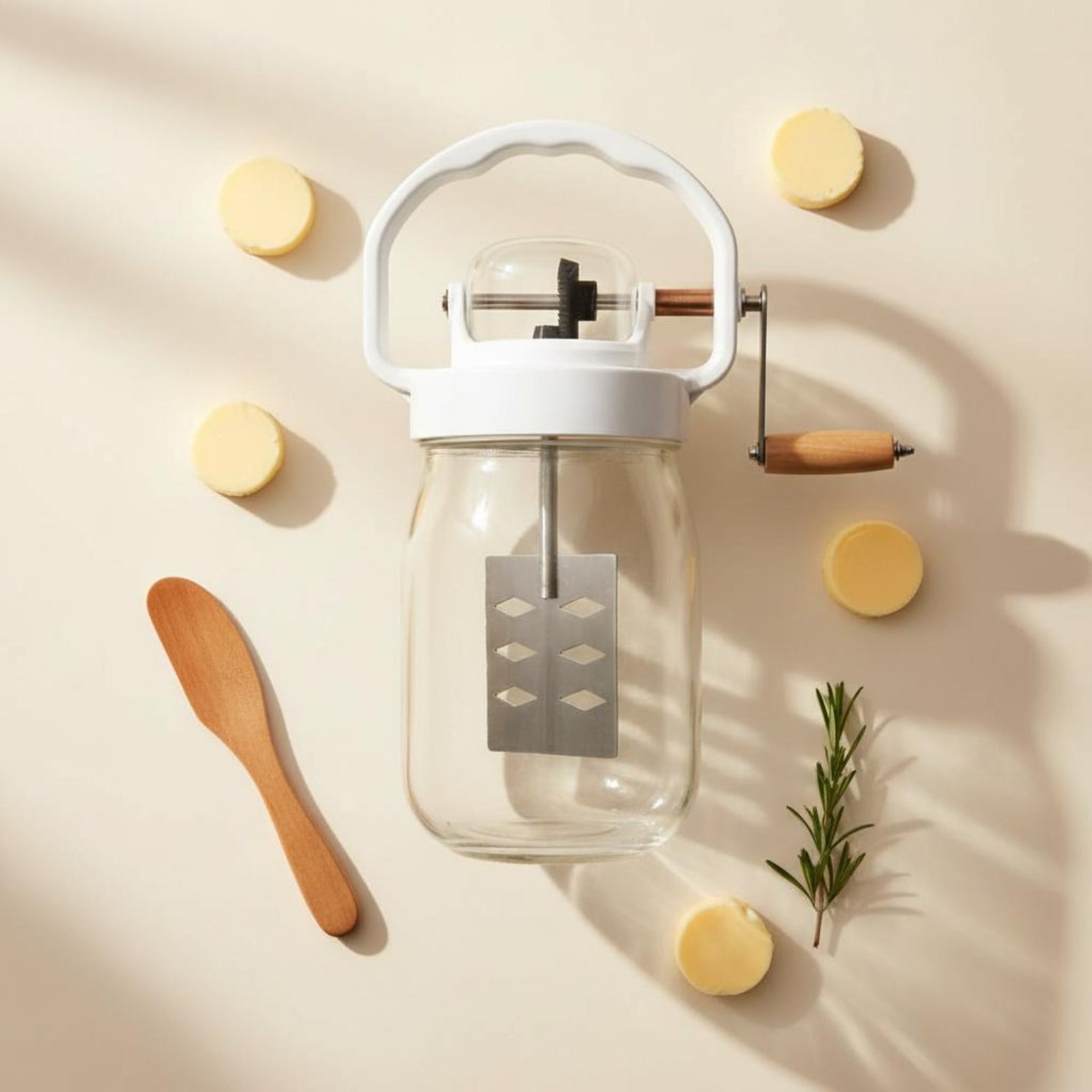 手動バターチャーン 簡単洗浄 ハンドクランクバタージェネレー - Kitchen Gadgets Mixer のレビューと価格