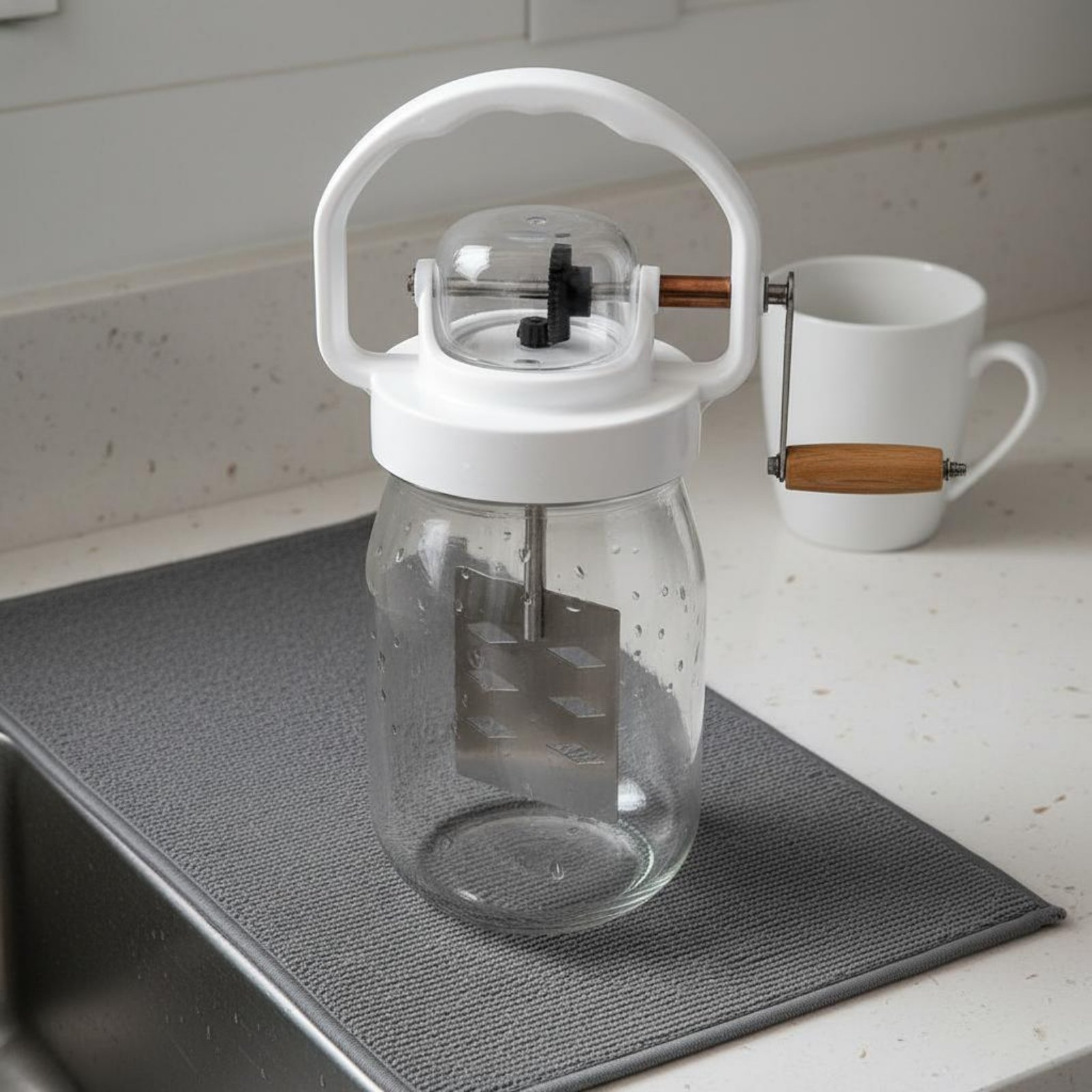 手動バターチャーン 簡単洗浄 ハンドクランクバタージェネレー - Kitchen Gadgets Mixer のレビューと価格