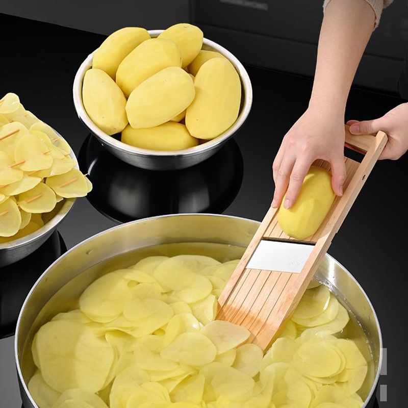 1 個多機能木製野菜カッター鋼刃スライサー付きジャガイモの皮 - Cheese Grater Box のレビューと価格