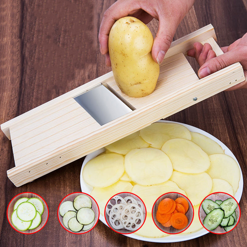 1 個多機能木製野菜カッター鋼刃スライサー付きジャガイモの皮 - Cheese Grater Box のレビューと価格