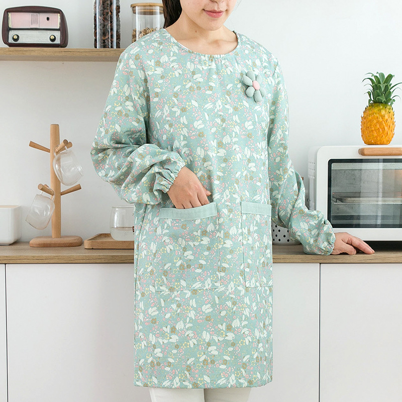 女性用コットン長袖エプロン 防水防油作業服 家庭用キッチン用 - Kitchen Gadgets For Women のレビューと価格