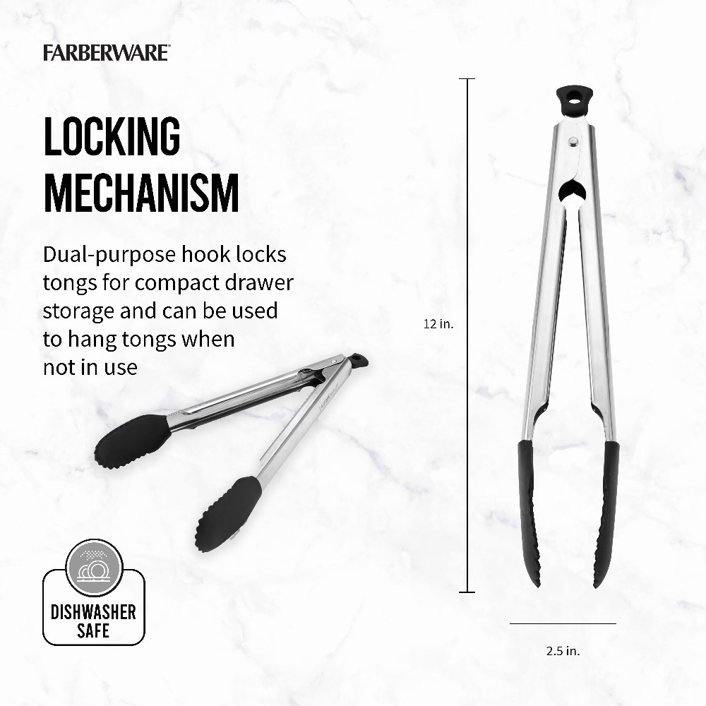 シリコンチップ付きフードトング 11インチ ブラック ステン - Kitchen Gadgets And Utensils のレビューと価格