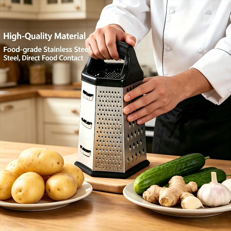 6面ステンレス鋼ボックスグレーター多機能手動スライサーシュレ - Cheese Grater Box のレビューと価格