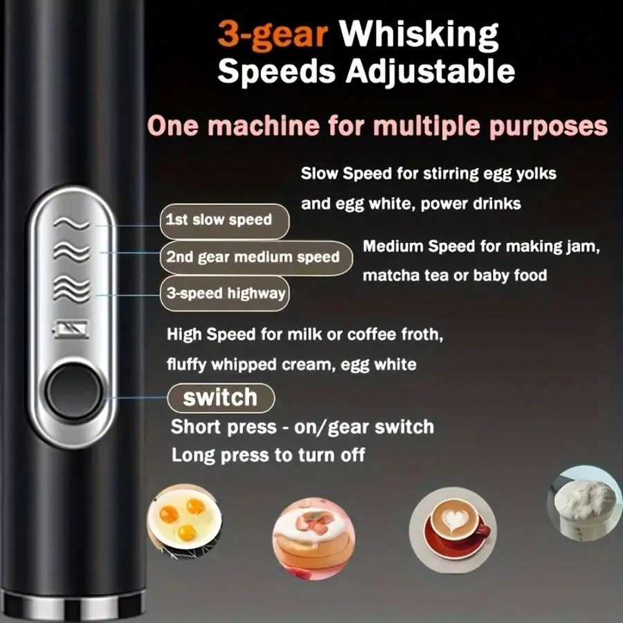 1パック入りハンドヘルド電動ミキサー、卵ビーター、ミルク泡立 - Kitchen Gadgets Mixer のレビューと価格
