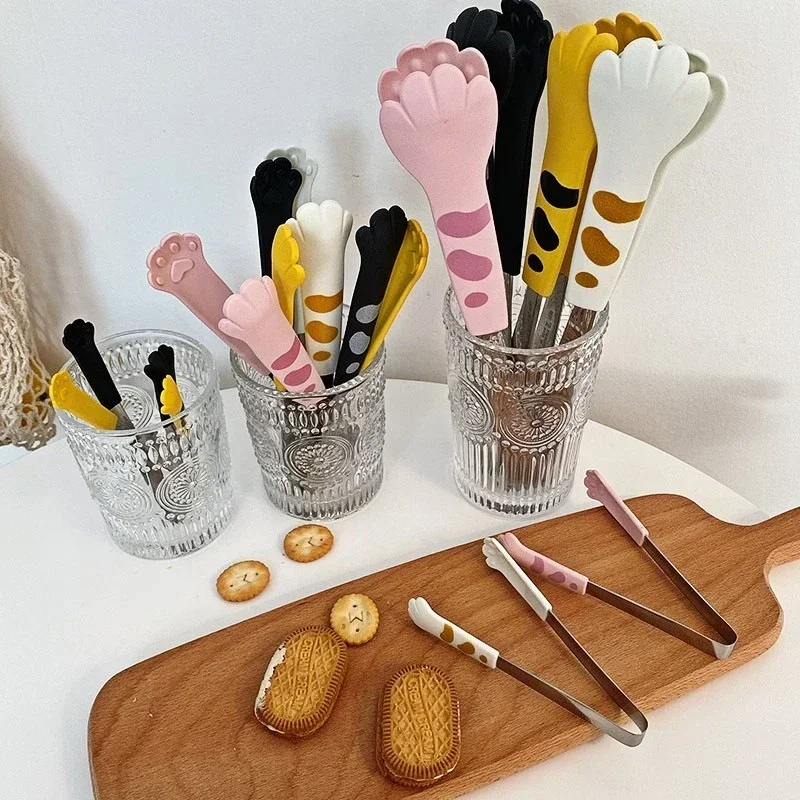 猫の足の形の食品トングかわいい漫画食事トングステンレス鋼バー - Kitchen Gadgets New 2025 のレビューと価格