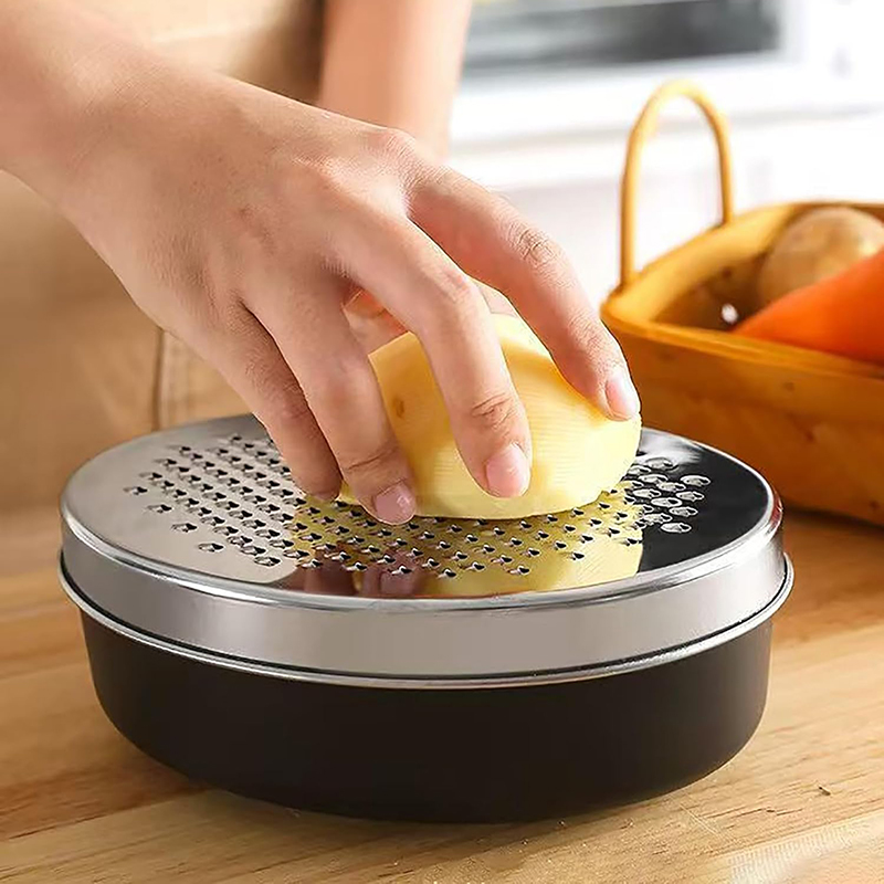 両面チーズおろし金ステンレス鋼チーズおろし金コンテナ付きポー - Cheese Grater Box のレビューと価格
