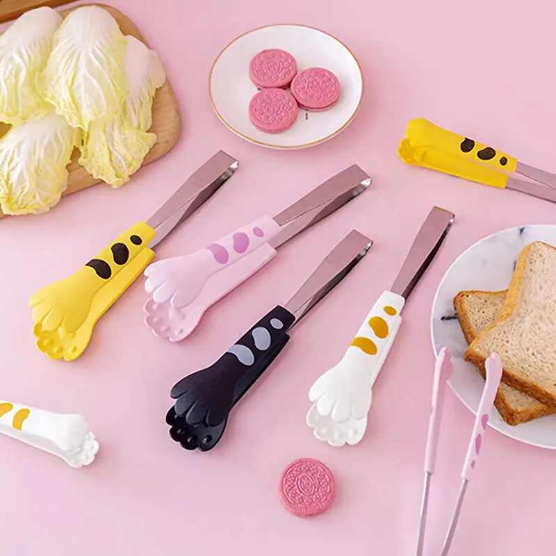 猫の足の形の食品トングかわいい漫画の食事トングステンレス鋼バ - Kitchen Gadgets And Utensils のレビューと価格