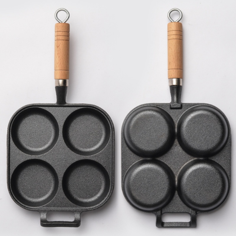 JUSTINLAU 2/4穴鋳鉄オムレツポット家庭用ノンステ - Cast Iron Skillet のレビューと価格