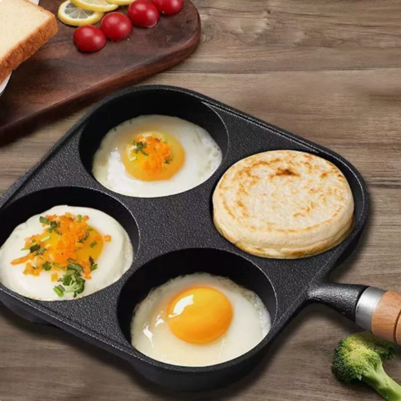 JUSTINLAU 2/4穴鋳鉄オムレツポット家庭用ノンステ - Cast Iron Skillet のレビューと価格
