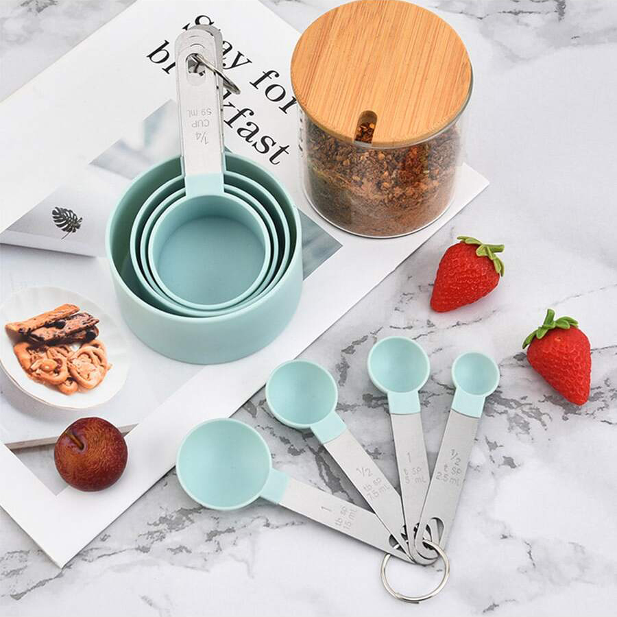 4 個/8 個プラスチック計量カップスプーンセットステンレス - Kitchen Gadgets Everyone Needs のレビューと価格