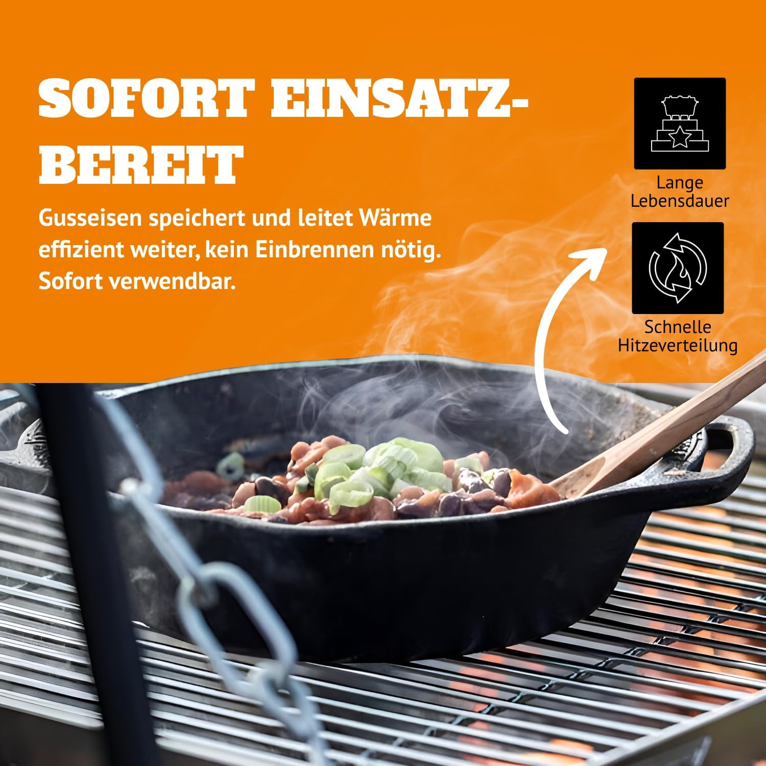 14インチのプレシーズン加工済み鋳鉄製スキレット、キャンプや - Cast Iron Skillet のレビューと価格