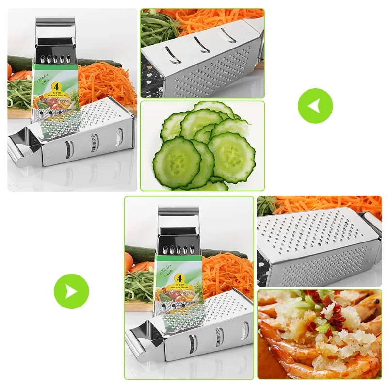 ステンレス製4面刃家庭用ボックスグレーター容器多目的野菜カッ - Cheese Grater Box のレビューと価格