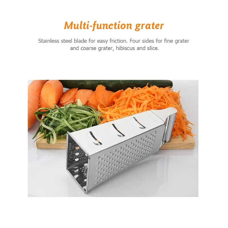 ステンレス製4面刃家庭用ボックスグレーター容器多目的野菜カッ - Cheese Grater Box のレビューと価格
